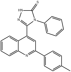 5-[2-(4-METHYLPHENYL)QUINOLIN-4-YL]-4-PHENYL-4H-1,2,4-TRIAZOLE-3-THIOL Struktur