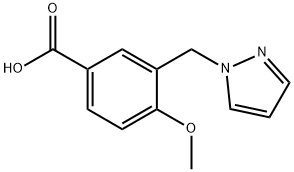 4-METHOXY-3-PYRAZOL-1-YLMETHYL-BENZOIC ACID Struktur