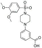 3-(4-[(3,4-DIMETHOXYPHENYL)SULFONYL]PIPERAZIN-1-YL)BENZOIC ACID Struktur