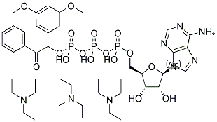 ADENOSINE-5'-TRIPHOSPHATE, P3-(1-(3',5'-DIMETHOXYPHENYL)-2-OXO-2-PHENYL-ETHYL)-ESTER, TRIETHYLAMMONIUM SALT Struktur