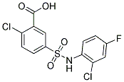 2-CHLORO-5-[[(2-CHLORO-4-FLUOROPHENYL)AMINO]SULFONYL]BENZOIC ACID Struktur