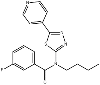 N-BUTYL-3-FLUORO-N-(5-PYRIDIN-4-YL-[1,3,4]-THIADIAZOL-2-YL)-BENZAMIDE Struktur