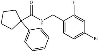 N-((4-BROMO-2-FLUOROPHENYL)METHYL)(PHENYLCYCLOPENTYL)FORMAMIDE Struktur