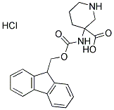 3-(9H-FLUOREN-9-YLMETHOXYCARBONYLAMINO)-PIPERIDINE-3-CARBOXYLIC ACID HYDROCHLORIDE Struktur