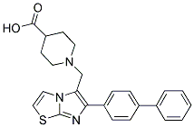 1-(6-BIPHENYL-4-YL-IMIDAZO[2,1-B]THIAZOL-5-YLMETHYL)-PIPERIDINE-4-CARBOXYLIC ACID Struktur