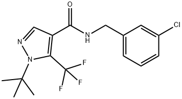 1-(TERT-BUTYL)-N-(3-CHLOROBENZYL)-5-(TRIFLUOROMETHYL)-1H-PYRAZOLE-4-CARBOXAMIDE Struktur