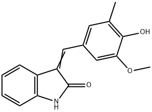 3-[(4-HYDROXY-3-METHOXY-5-METHYLPHENYL)METHYLENE]-1,3-DIHYDRO-2H-INDOL-2-ONE Struktur