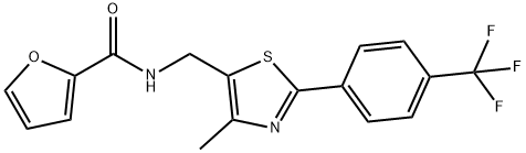 N-((4-METHYL-2-[4-(TRIFLUOROMETHYL)PHENYL]-1,3-THIAZOL-5-YL)METHYL)-2-FURAMIDE Struktur