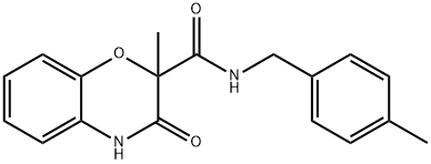 2-METHYL-N-(4-METHYLBENZYL)-3-OXO-3,4-DIHYDRO-2H-1,4-BENZOXAZINE-2-CARBOXAMIDE Struktur