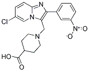 1-[6-CHLORO-2-(3-NITRO-PHENYL)-IMIDAZO[1,2-A]-PYRIDIN-3-YLMETHYL]-PIPERIDINE-4-CARBOXYLIC ACID Struktur