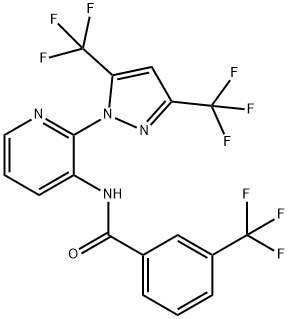 N-(2-[3,5-BIS(TRIFLUOROMETHYL)-1H-PYRAZOL-1-YL]-3-PYRIDINYL)-3-(TRIFLUOROMETHYL)BENZENECARBOXAMIDE Struktur