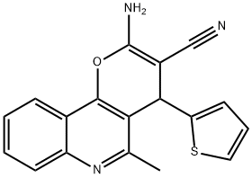 2-AMINO-5-METHYL-4-(2-THIENYL)-4H-PYRANO[3,2-C]QUINOLINE-3-CARBONITRILE Struktur