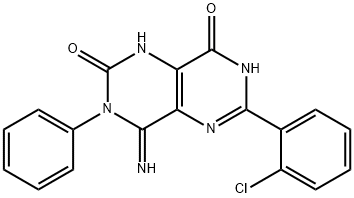 6-(2-CHLOROPHENYL)-4-IMINO-3-PHENYL-1,3,4,7-TETRAHYDROPYRIMIDO[5,4-D]PYRIMIDINE-2,8-DIONE Struktur