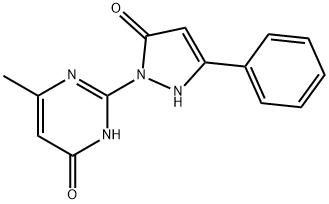 6-METHYL-2-(5-OXO-3-PHENYL-2,5-DIHYDRO-1H-PYRAZOL-1-YL)-4(3H)-PYRIMIDINONE Struktur