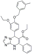 ETHYL 7-(3-ETHOXY-4-(3-METHYLBENZYLOXY)PHENYL)-5-PHENYL-4,7-DIHYDRO-[1,2,4]TRIAZOLO[1,5-A]PYRIMIDINE-6-CARBOXYLATE Struktur