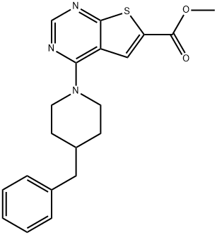 METHYL 4-(4-BENZYLPIPERIDINO)THIENO[2,3-D]PYRIMIDINE-6-CARBOXYLATE Struktur