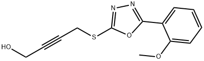 4-([5-(2-METHOXYPHENYL)-1,3,4-OXADIAZOL-2-YL]THIO)BUT-2-YN-1-OL Struktur