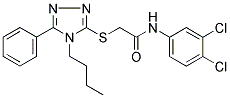 2-[(4-BUTYL-5-PHENYL-4H-1,2,4-TRIAZOL-3-YL)SULFANYL]-N-(3,4-DICHLOROPHENYL)ACETAMIDE Struktur