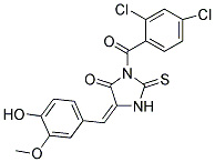 3-(2,4-DICHLORO-BENZOYL)-5-(4-HYDROXY-3-METHOXY-BENZYLIDENE)-2-THIOXO-IMIDAZOLIDIN-4-ONE Struktur