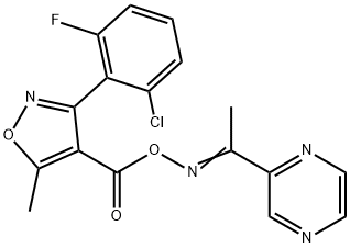 2-[(([3-(2-CHLORO-6-FLUOROPHENYL)-5-METHYL-4-ISOXAZOLYL]CARBONYL)OXY)ETHANIMIDOYL]PYRAZINE Struktur