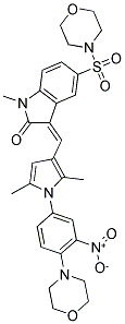 (Z)-3-((2,5-DIMETHYL-1-(4-MORPHOLINO-3-NITROPHENYL)-1H-PYRROL-3-YL)METHYLENE)-1-METHYL-5-(MORPHOLINOSULFONYL)INDOLIN-2-ONE Struktur