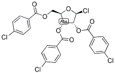 CHLORO 2,3,5-TRI-O-P-CHLOROBENZOYL-BETA-D-RIBOFURANOSIDE Struktur