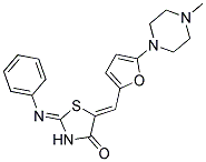 (2Z,5Z)-5-{[5-(4-METHYLPIPERAZIN-1-YL)-2-FURYL]METHYLENE}-2-(PHENYLIMINO)-1,3-THIAZOLIDIN-4-ONE Struktur