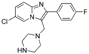 6-CHLORO-2-(4-FLUORO-PHENYL)-3-PIPERAZIN-1-YLMETHYL-IMIDAZO[1,2-A]PYRIDINE Struktur