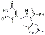 6-([4-(2,5-DIMETHYLPHENYL)-5-MERCAPTO-4H-1,2,4-TRIAZOL-3-YL]METHYL)PYRIMIDINE-2,4(1H,3H)-DIONE Struktur