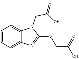 ([1-(CARBOXYMETHYL)-1H-BENZIMIDAZOL-2-YL]THIO)ACETIC ACID Struktur