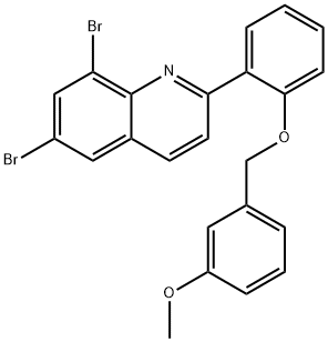 6,8-DIBROMO-2-(2-[(3-METHOXYBENZYL)OXY]PHENYL)QUINOLINE Struktur