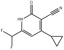 4-CYCLOPROPYL-6-DIFLUOROMETHYL-2-HYDROXY-NICOTINONITRILE Struktur