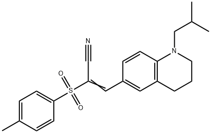 (E)-3-(1-ISOBUTYL-1,2,3,4-TETRAHYDRO-6-QUINOLINYL)-2-[(4-METHYLPHENYL)SULFONYL]-2-PROPENENITRILE Struktur