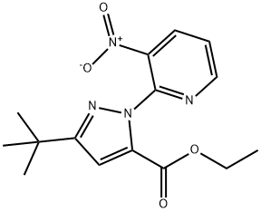 ETHYL 3-(TERT-BUTYL)-1-(3-NITRO-2-PYRIDINYL)-1H-PYRAZOLE-5-CARBOXYLATE Struktur