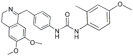 1-(4-((6,7-DIMETHOXY(3,4-DIHYDROISOQUINOLYL))METHYL)PHENYL)-3-(4-METHOXY-2-METHYLPHENYL)UREA Struktur