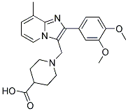 1-[2-(3,4-DIMETHOXY-PHENYL)-8-METHYL-IMIDAZO[1,2-A]PYRIDIN-3-YLMETHYL]-PIPERIDINE-4-CARBOXYLIC ACID Struktur