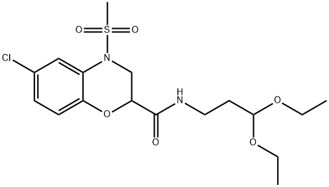 6-CHLORO-N-(3,3-DIETHOXYPROPYL)-4-(METHYLSULFONYL)-3,4-DIHYDRO-2H-1,4-BENZOXAZINE-2-CARBOXAMIDE Struktur