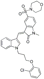 (Z)-3-((1-(3-(2-CHLOROPHENOXY)PROPYL)-1H-INDOL-3-YL)METHYLENE)-1-METHYL-5-(MORPHOLINOSULFONYL)INDOLIN-2-ONE Struktur