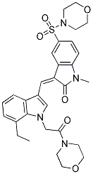 (Z)-3-((7-ETHYL-1-(2-MORPHOLINO-2-OXOETHYL)-1H-INDOL-3-YL)METHYLENE)-1-METHYL-5-(MORPHOLINOSULFONYL)INDOLIN-2-ONE Struktur