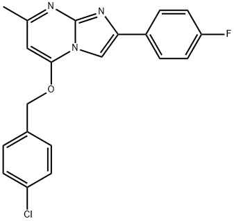 4-CHLOROBENZYL 2-(4-FLUOROPHENYL)-7-METHYLIMIDAZO[1,2-A]PYRIMIDIN-5-YL ETHER Struktur