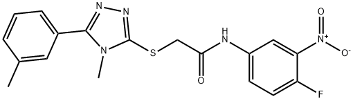 N-(4-FLUORO-3-NITROPHENYL)-2-([4-METHYL-5-(3-METHYLPHENYL)-4H-1,2,4-TRIAZOL-3-YL]SULFANYL)ACETAMIDE Struktur