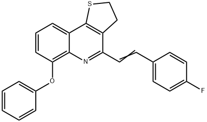 4-[(E)-2-(4-FLUOROPHENYL)ETHENYL]-2,3-DIHYDROTHIENO[3,2-C]QUINOLIN-6-YL PHENYL ETHER Struktur