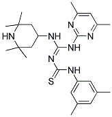 (Z)-1-(3,5-DIMETHYLPHENYL)-3-((4,6-DIMETHYLPYRIMIDIN-2-YLAMINO)(2,2,6,6-TETRAMETHYLPIPERIDIN-4-YLAMINO)METHYLENE)THIOUREA Struktur