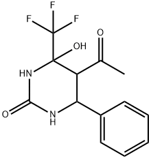 5-ACETYL-4-HYDROXY-6-PHENYL-4-(TRIFLUOROMETHYL)TETRAHYDROPYRIMIDIN-2(1H)-ONE Struktur