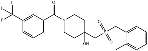 (4-HYDROXY-4-([(2-METHYLBENZYL)SULFONYL]METHYL)PIPERIDINO)[3-(TRIFLUOROMETHYL)PHENYL]METHANONE Struktur