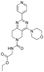 [(4-MORPHOLIN-4-YL-2-PYRIDIN-4-YL-7,8-DIHYDRO-5H-PYRIDO[4,3-D]PYRIMIDINE-6-CARBONYL)-AMINO]-ACETIC ACID ETHYL ESTER Struktur