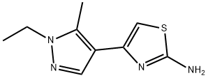 4-(1-ETHYL-5-METHYL-1 H-PYRAZOL-4-YL)-THIAZOL-2-YLAMINE Struktur