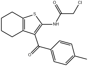 2-CHLORO-N-[3-(4-METHYL-BENZOYL)-4,5,6,7-TETRAHYDRO-BENZO[B]THIOPHEN-2-YL]-ACETAMIDE Struktur