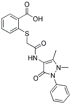 2-([2-[(1,5-DIMETHYL-3-OXO-2-PHENYL-2,3-DIHYDRO-1H-PYRAZOL-4-YL)AMINO]-2-OXOETHYL]THIO)BENZOIC ACID Struktur