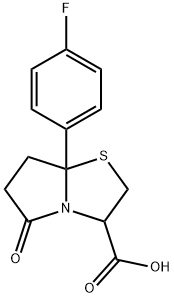 7A-(4-FLUOROPHENYL)-5-OXOHEXAHYDROPYRROLO[2,1-B][1,3]THIAZOLE-3-CARBOXYLIC ACID Struktur